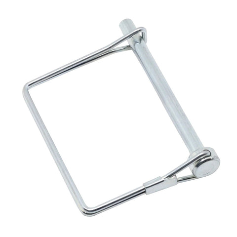 Beefed Up 1/4 Inch By 3 Inch Hitch Pin Lock For Trailer Couplers Zinc Coated Carbon Steel Safety Pin with strong latch visible