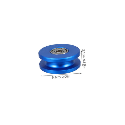 Aluminum U Groove Pulley Wheel With Heavy Duty Silent Roller And Double Bearings For Fitness Equipment And Home Gym Cable Systems For Durable Gym Pulley Wheel To Improve Smooth Quiet Workouts, blue 5.1cm pulley
