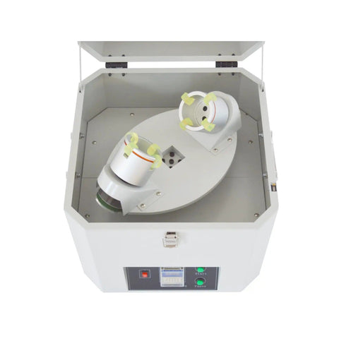 Top view of Automatic Solder Paste Mixer For SMT Tin Cream Mixing Dual 500g Capacity 1350 RPM with observation window open