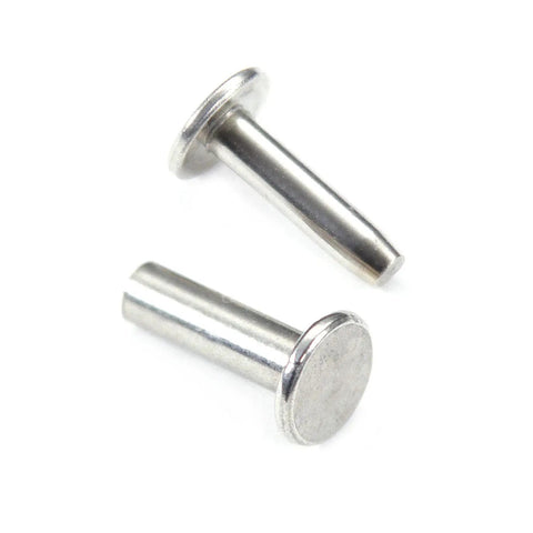 10 Pack Cutlery Rivets With Step Drill For DIY Knife Handles And Repairs USA Size 0.312 x 0.155 x 0.520 Inch Nickel Silver