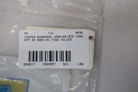 Pro Grade Rock Solid 3 Pole Fuse Holder Offering Hella Durable 100 Amp Rating And 600 Volt Ac Capacity For Heavy Duty Industrial Wiring And Quick Fit Panel Jobs packaging with label showing specifications.