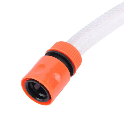 Cordless Stick Water Transfer Pump Flows 554 Gallons Per Hour With A 29 5 Foot Lift Portable Utility Sump hose connection with orange grip.