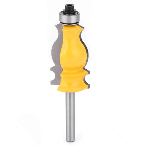 Top Shelf 6mm Shank Trimming Cutter YG6 Alloy Router Bit for wood lines and handrails, featuring a yellow handle and steel body.