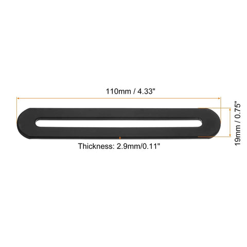Heavy Duty Stainless Steel Flat Mending Plates With Single Slots Rock Solid Straight Brace Brackets, 110mm x 19mm, black
