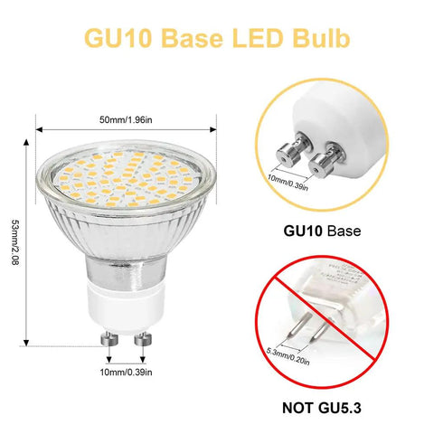 Smooth Dimming Daylight LED Bulbs GU10 Base 5000K 4W 450LM 120 Degree Flood For Track Lighting Halogen Replacement Energy Saving