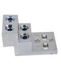 Beefy Mechanical Stacked Lug Connector For Heavy Duty Power Bus 600T 4 CU9AL 500 KCMIL 4 600 MCM 2 Wire Range 13 Thirty Second Inch Four Port Main Lug For Industrial Electrical Panels And Equipment, silver aluminum lug
