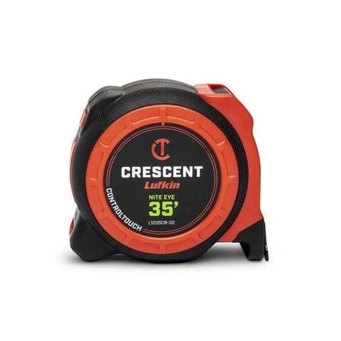 35Ft ControlTouch Nite Eye Tape Measure With Anti-Pinch Finger Brake, Quick Read Fractional Markings, And High Contrast XL Blade