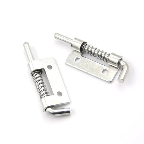 Spring Bolt Latch Lock for Door Gate Cabinet Metal Push Button Safety Catch with polished chrome finish and spring mechanism.