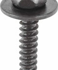 Set Of Twenty Five Black Trim Screws For Gmc And Chevy Trucks Seven Millimeter Head Three Quarter Length Number Eight Thread close up