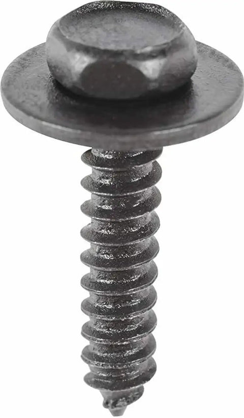 Set Of Twenty Five Black Trim Screws For Gmc And Chevy Trucks Seven Millimeter Head Three Quarter Length Number Eight Thread close up