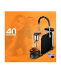 Fully Automatic Espresso Machine With Smart Digital Controls And Silky Milk Frothing Technology For On Point Cappuccinos No Sweat Quick Heating Everyday Home Barista Experience brewing espresso with coffee cup.