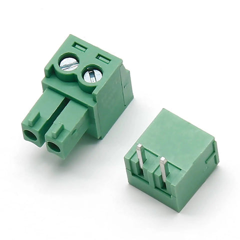 10 Pack 3.81mm Pitch 2 Pin PCB Screw Terminal Block Connector Plug KF2EDGK Green 300V 8A Wiring Range 28 To 16 AWG Durable