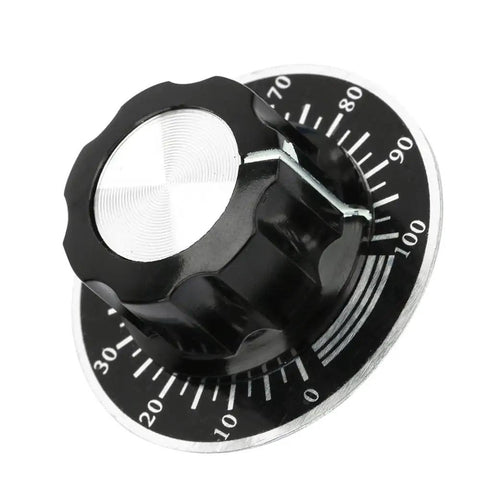 Potentiometer Knobs With Digital Dials, Knurled Volume Control Caps, 6mm Shaft, 27mm Diameter Scale Plates For DIY Electronics And Audio Equipment, Pack Of 5