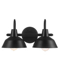 Dope Dark Academia Matte Black 3-Piece Bathroom Set With 15.5 Inch 2-Light Vanity Light Towel Ring And Toilet Paper Holder Bulb Not Included