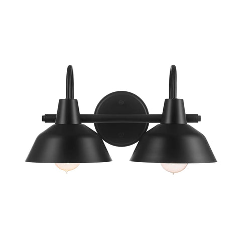 Dope Dark Academia Matte Black 3-Piece Bathroom Set With 15.5 Inch 2-Light Vanity Light Towel Ring And Toilet Paper Holder Bulb Not Included