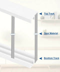 Image showing white upper and lower tracks from the 4-Piece Plastic Sliding Door Track Set For 1/4 Inch Panels, 2.3 Ft Long.