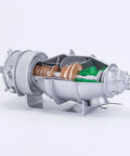 Ultra Detailed Turboprop Engine Model Kit PT6A For DIY Aircraft Projects, 100-Piece Mechanical Toy With Realistic Moving Fan Blades And Semi Dissected Internals, A Gearhead Favorite For Science Enthusiasts Ages 16 And Up., 1/50 scale plastic cutaway engine model on stand