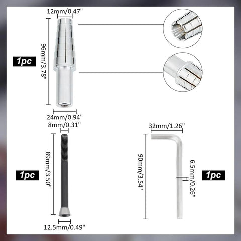 Unicraftale expanding ring mandrel set with hex Allen key and steel ring stretcher for ring turning, sizes 7–14