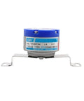 Industrial Grade Incremental Rotary Encoder For Precise Position And Speed Feedback In Automation And Machinery Built Tough For Harsh Environments Compact Design Stable Signal Output And Long Lasting Reliability, compact and rugged in metal housing, side view.