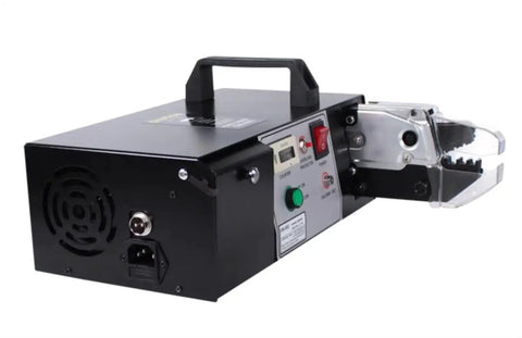 Electric Crimping Machine 220V With Exchangeable Die Sets Powerful Electrical Connection Tool for wire terminating showing back view.
