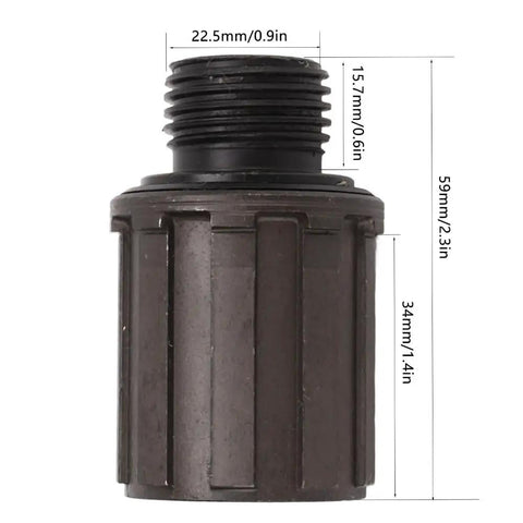 Rock Solid Heavy Duty Chromoly Freehub Body For Mountain Bikes With Sealed Bearings And Dust Resistant Ratchet System Fits 8 9 10 Speed Drivetrains: side view with dimensions