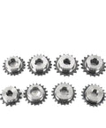 14-32 Teeth 08B Drive Sprocket 45 Series Heavy Duty Gear For 35mm Shaft With 10mm Keyway Perfect Fit For Chains And Reliable Power Transmission Anytime shown stacked in a row.