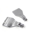 Two aluminum alloy air blow flat nozzles for pneumatic tools with F1-4 quick connect, low noise purge jet, high temp and corrosive ready