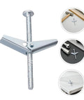 Heavy Duty Wing Nut Toggle Bolt Kit For Drywall Anchoring With 30 Sets Includes Durable Screws And Anchors For Hanging Heavy Stuff Securely And Quickly Today. silver wing nut toggle bolt with screw for drywall anchoring