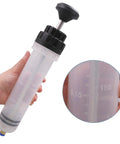 No Fuss Heavy Duty 500cc Car Fluid Extractor Pump With Flexible Hose for easy oil changes, clear plastic design with measurement markings.