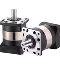 Badass Nema 23 Planetary Gearbox showing two black and silver gearboxes, designed for 200W and 400W servo motors.