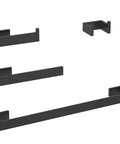 Matte Black 4 Piece Bathroom Hardware Set With 24 Inch Towel Bar And Hand Towel Bar Toilet Paper Holder And Robe Hook 304 Stainless Steel Sleek Durable Upgrade No Brainer