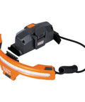 Rechargeable LED Wide Beam Headlamp With Hard Hat Mounts For Work, 770 Lumens, showing mount and connectors, battery included