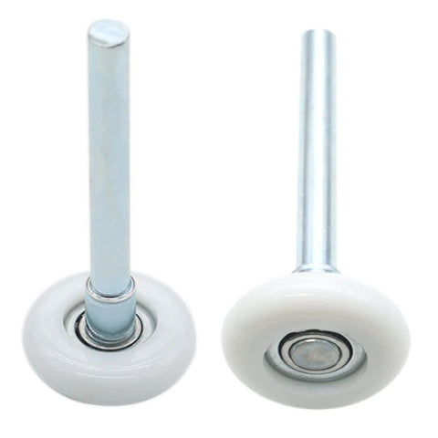 Quiet White Nylon Garage Door Rollers With 1.8 Inch Wheels And 4 Inch Stems, Easy Swap For Garage Tracks, Premium Sealed 11 Ball Bearings
