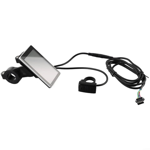 M5 LCD Display for E Bikes and Electric Scooters 5 Pin Interface with cables and mounting bracket, side view