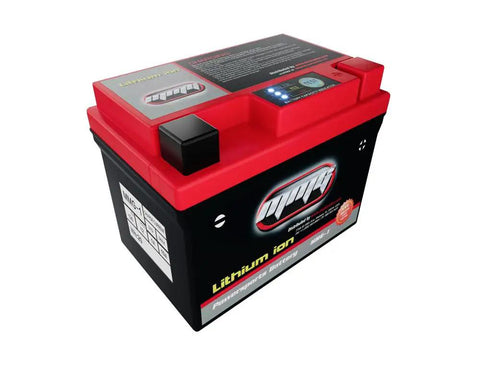 Lithium YTZ5S Battery Replacement for Honda Grom MSX125 and Kawasaki Z125 with High Crank Power shown in red and black casing