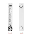Gas Flow Meter 1 To 10 LPM With Control Valve For Oxygen And Air, Transparent Acrylic Meter With 8mm Hose Barb, Unidirectional Flow Gauge, Plug And Play Gas Measurement Tool For Lab Or Workshop, front and back view