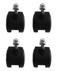 4x black omni-directional caster wheels with 8mm threaded stems for heaters