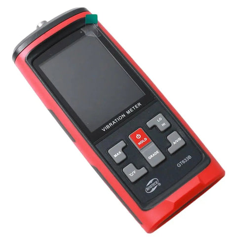 Handheld Digital Vibration Meter 3 In 1 Tester For Motors And Bearings Pro Grade Vibrometer Measuring Acceleration Velocity And Displacement Real Time Waveforms On A HD TFT Screen For Quick Diagnostics, red handheld device