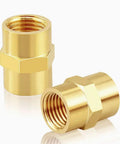 Brass NPT Pipe Fitting Coupler 1/2 Inch Female to 1/2 Inch Female Thread Connector Standard NPT Pack of 2