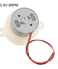 6V High Torque Rotary Motor With Cylinder Shape Gear Reducer, 5RPM Precision Drive, Low Noise, 2-Wire Connection, Robotics