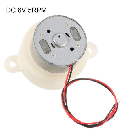 6V High Torque Rotary Motor With Cylinder Shape Gear Reducer, 5RPM Precision Drive, Low Noise, 2-Wire Connection, Robotics