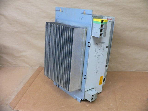 Psi6000/6300 industrial inverter drive model 6300.637 L2 R911330142-AF1, side view showing cooling fins and connectors