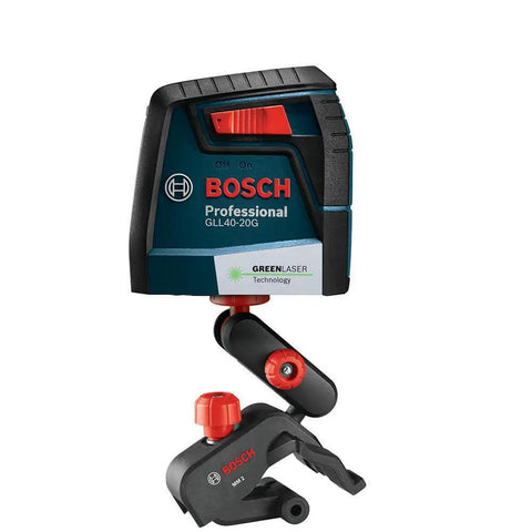 Green Beam Self-Leveling Cross-Line Laser Kit With 40 Ft Range, Includes 2 AA Batteries, Flexible Mounting Device, And Pouch