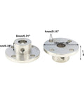 4 Piece 8mm Rigid Flange Shaft Coupling Kit With Set Screws And Included Wrench, precise shaft connectors with measurements shown