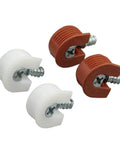 100 Pack Threaded Cam Lock Furniture Stud Pins Reddish Brown 18mm Heavy Duty Partition Support Laminate Hardware Connectors close-up