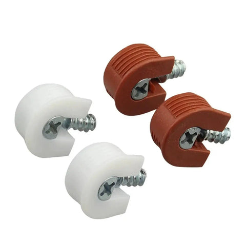 100 Pack Threaded Cam Lock Furniture Stud Pins Reddish Brown 18mm Heavy Duty Partition Support Laminate Hardware Connectors close-up