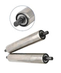 Heavy Duty Stainless Steel Roller For Industrial Conveyor Belts Rust Proof Assembly Line Parts, smooth gliding, shown from two angles.