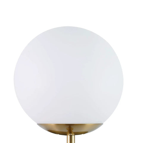 Modern Decorative Indoor Wall Sconce Featuring Super Sleek Flicker Free Led Bulbs That Are Totally Easy On Your Eyes Perfect For Casual Reading While Cutting Power Usage And Setting A Solid Chill Vibe In Any Room, featuring a round white glass shade and gold base.