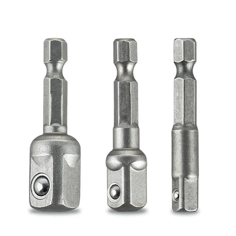 Heavy Duty Impact Socket Adapter Set For Impact Drivers And Drills Three Piece Conversion Kit with metal adapters
