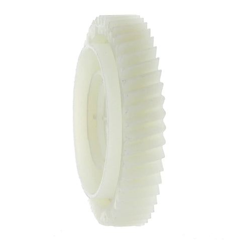 Side view of Premium 47 Tooth Helical Gear Replacement OEM Part 227728-7 for power tools, high precision, USA made